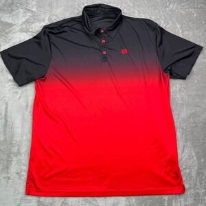 Loudmouth‎ Ombre Golf Polo Shirt Mens XL Red Black Athletic Casual Short Sleeve